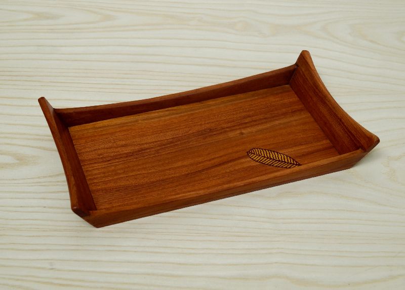 Small Neem Wood Leaf Tray, Size : 8x8inch