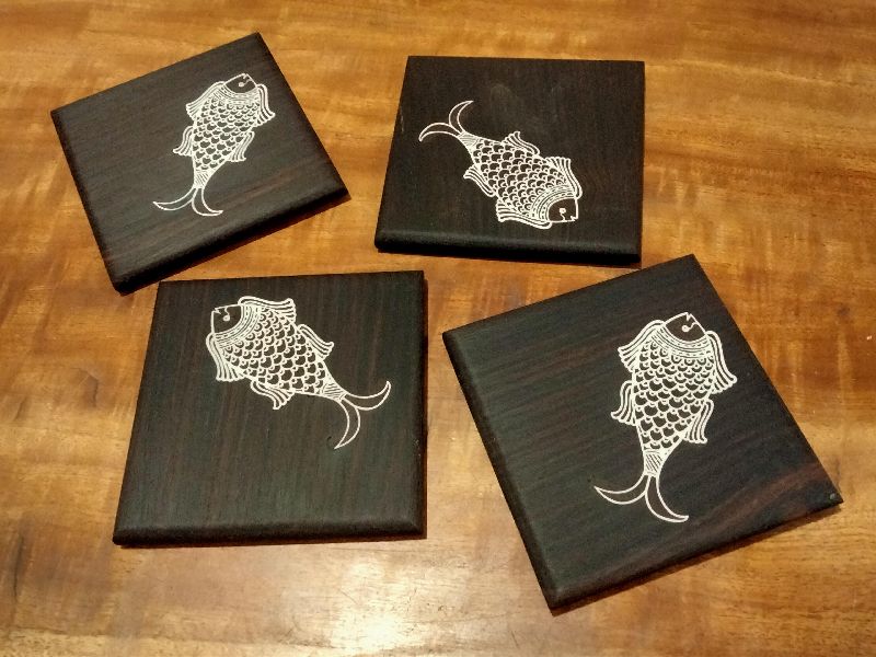 Wood Fish Coasters