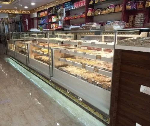 5 Feet Corian Display Counter, for Sweet Shop, Voltage : 220V
