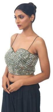 Mirror Work Green Blouse