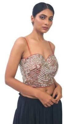 Mirror Work Red Blouse