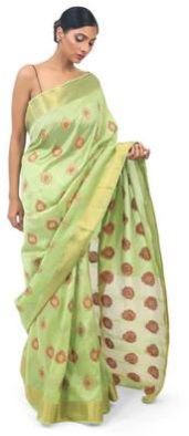 Parrot Green Weaving Silk Saree