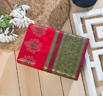 Rani Pink Silk Saree