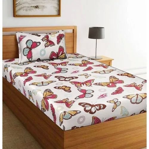 Cotton Printed Single Bed Sheet, for Home, Hotel, Lodge, Picnic, Size : Multisizes