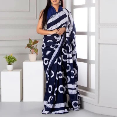 Printed Unstitched Pure Cotton Sarees, for Easy Wash, Packaging Type : Packet
