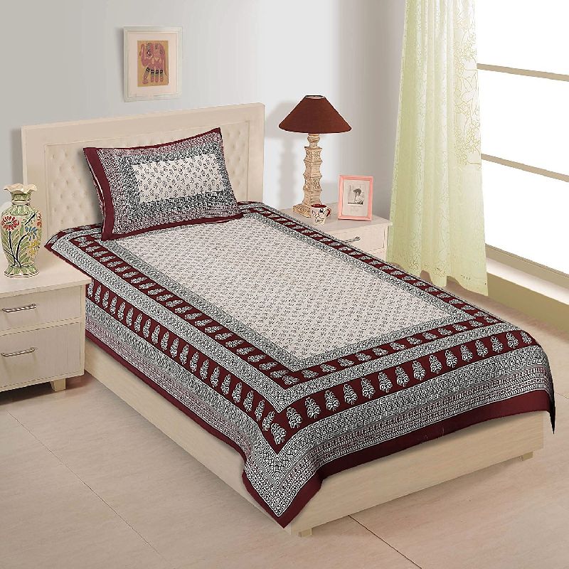 Cotton Single Bed Sheet, for Home, Feature : Easily Washable, Anti-Shrink, Anti Wrinkle
