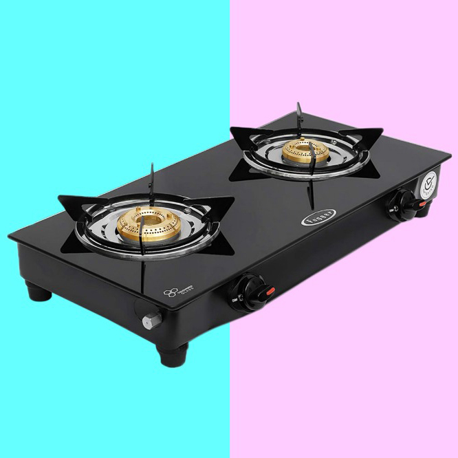 2 Burner Gas Stove Glass Top, Certification : ISI Certified