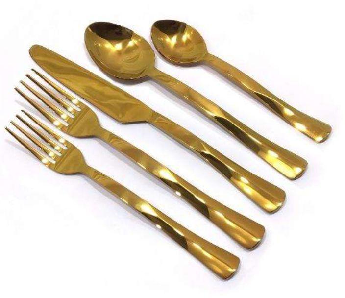 Stainless Steel Golden Cutlery Set, Style : Modern