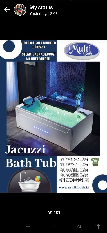 Imported massage bathtub glass