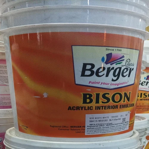 Berger Acrylic Interior Emulsion Paint at best price INR 1,300 / Bucket