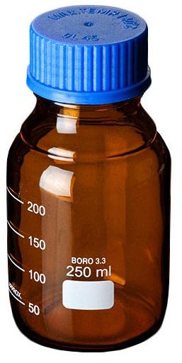 Glass Amber Reagent Bottle, Pattern : Plain