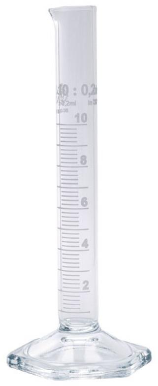 Cylindrical Use Glass Measuring Cylinder Hexagonal Base, for Chemical Laboratory, Color : Transparent