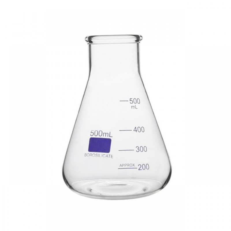 Glass Wide Mouth Conical Flask, Packaging Type : Paper Box