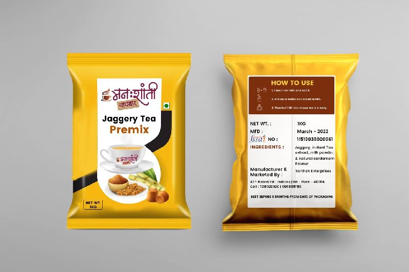 Blended Organic Jaggery Tea Premix, Form Powder, Packaging Type Plastic Pouch at Rs 220