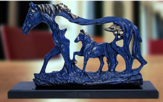 Horse with Baby Horse Statue, for Gifting, Home Decor, Size : 9X12 Inch