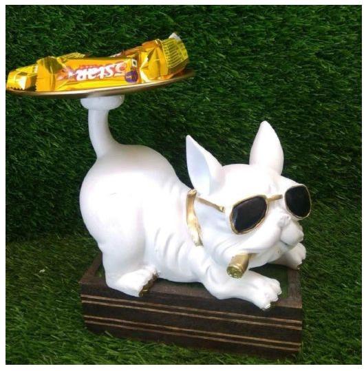 White Bulldog Statue