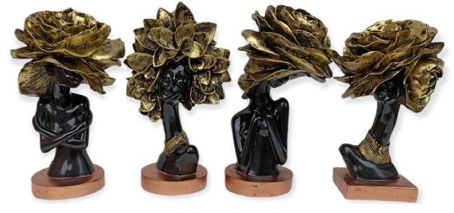 Flower Head Girl Sculpture