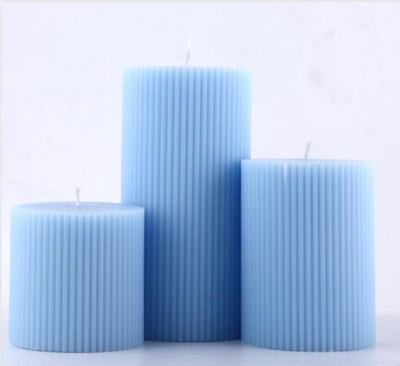 Polished Premium Scented Ribbed Candles, for Fine Finished, Attractive Pattern, Moisture Resistance, Stylish Design