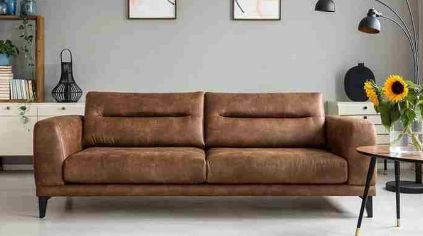 Leather Nubeck Double Seater Sofa, Size : 226x87x105 cm