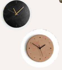 Round Leather Wall Clock