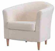 Leather White Single Seater Sofa, Size : 90x96x75 cm