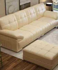 Polished Plain Leather White Sofa Set, Size : Standard