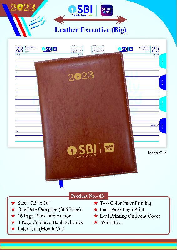 SBI Diaries Executive Leather Diary 2023, Size : Large
