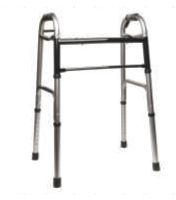 Polished Aluminium Folding Walker, for Clinical use, Color : Black, Brown