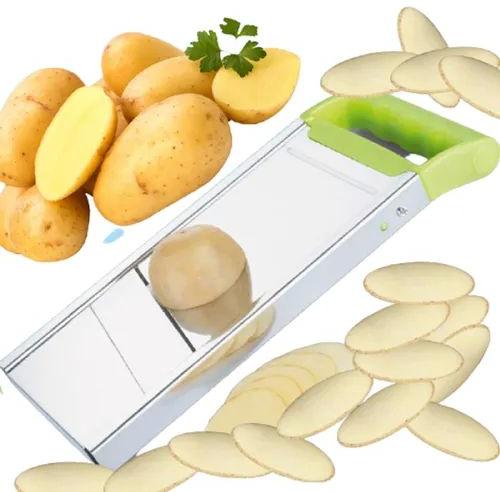 Polished Stainless Steel Potato Slicer, for Kitchen, Feature : Fine Finish