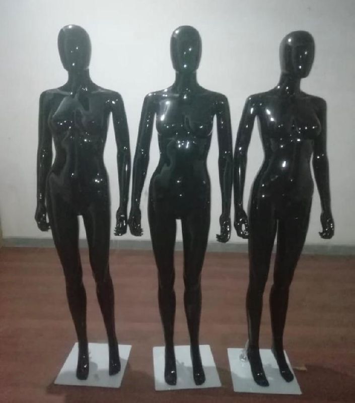 Black Glossy Female Mannequin, for Fashion Display, Showroom Use, Style : Standing