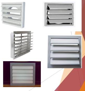 Square Polished Aluminum Gravity Louvers, for Industrial Use, Size : Standard