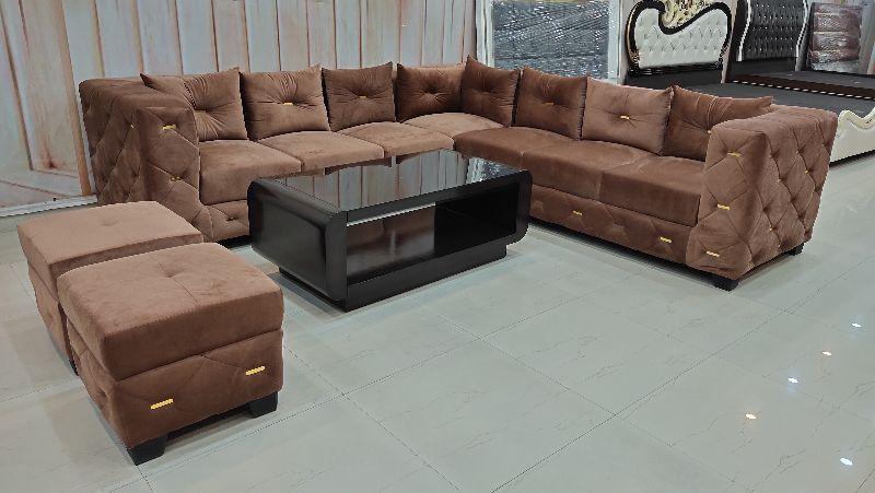 L Shaped Wooden Sofa Set, Size : Multisizes