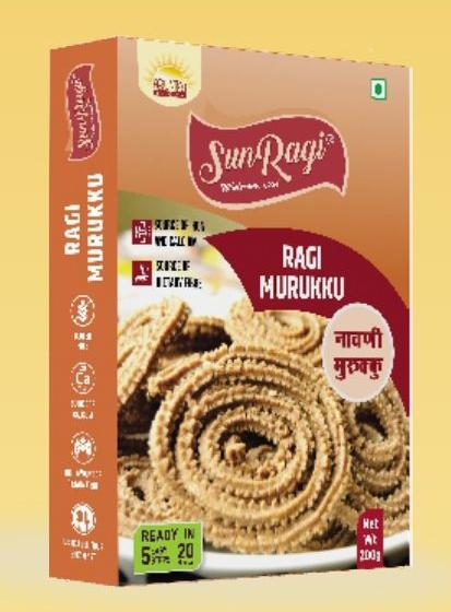 Sunragi Crunchy Ragi Murukku, Packaging Type : Box