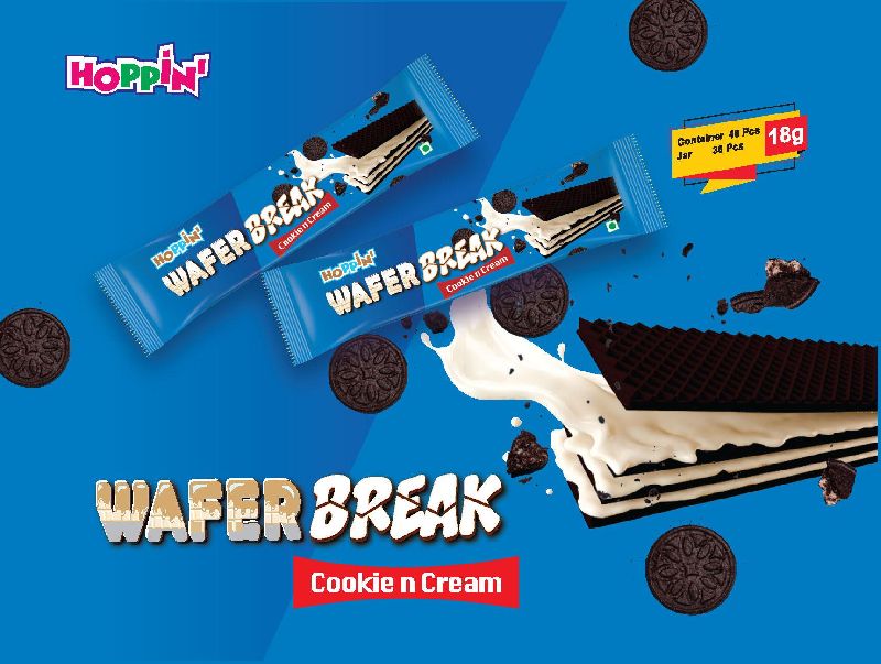 Hoppin Cookie N Cream Wafer Break, Packaging Type : Packet