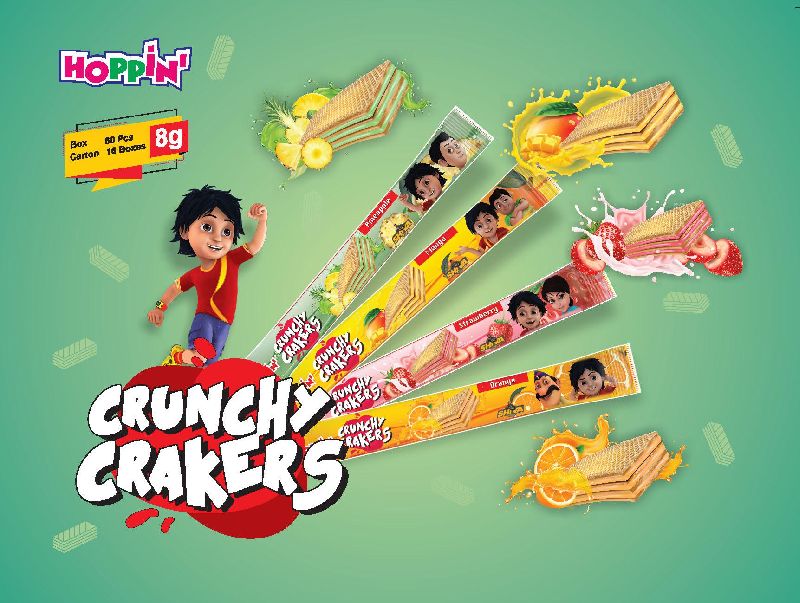 Hoppin Crunchy Crackers, Packaging Type : Plastic Packet