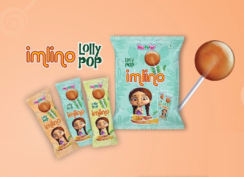 Round Hoppin Imlino Lollipop, Taste : Sweet