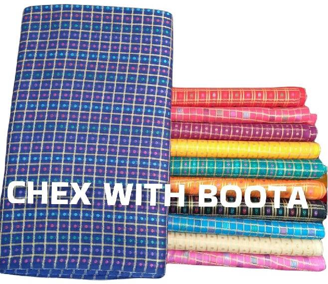 Check with Boota Cotton Fabric