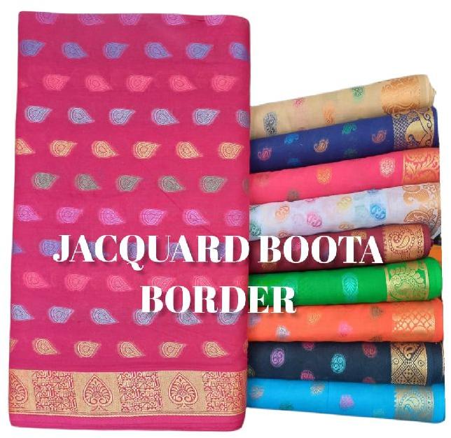 Jacquard Boota Border Blouse Fabric