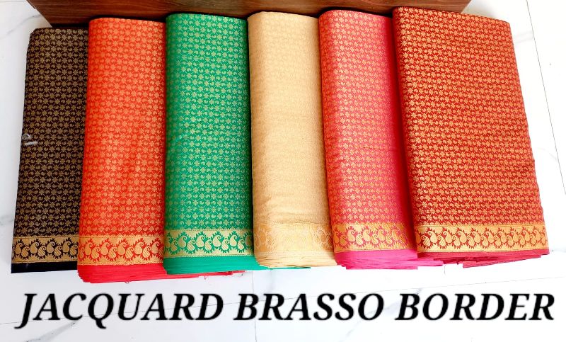 Jacquard Brasso Border Fabric, Specialities : Shrink-Resistant