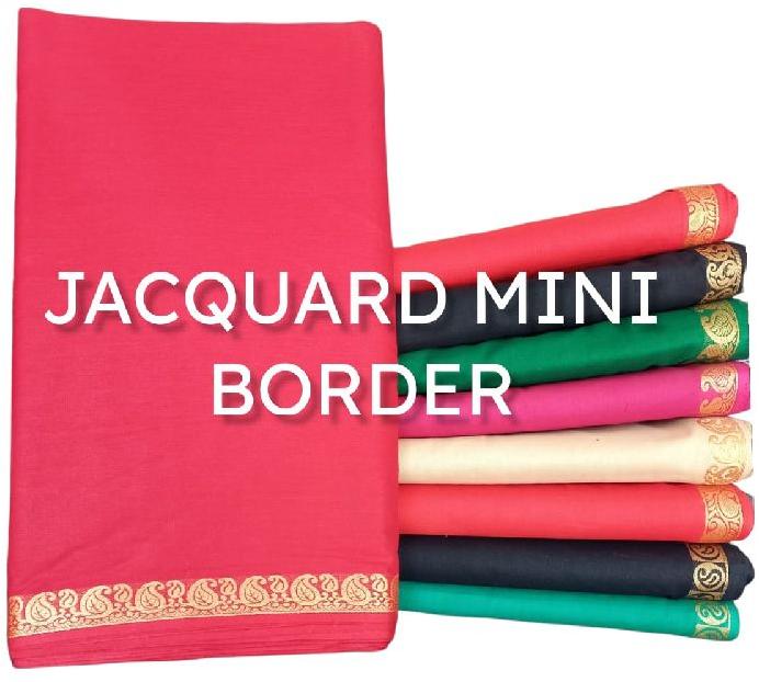 Plain Jacquard Mini Border Fabric, Feature : Shrink-Resistant
