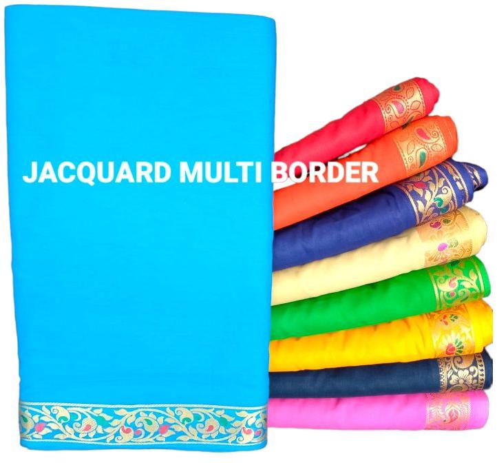 Plain Jacquard Multi Border Fabric, Feature : Shrink-Resistant
