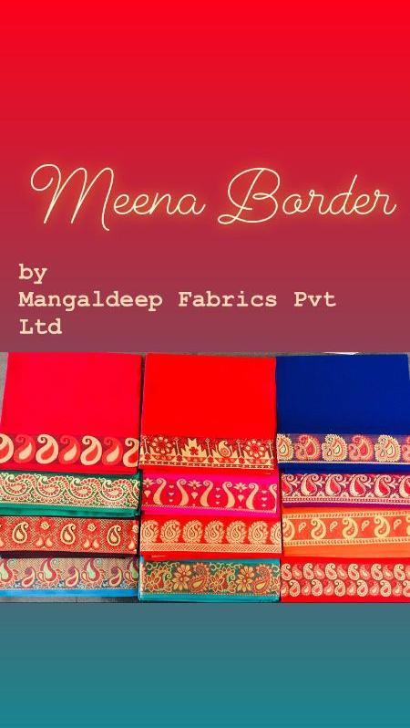Plain Cotton Meena Border Blouse Fabric, Feature : Fad Less Color, Impeccable Finish