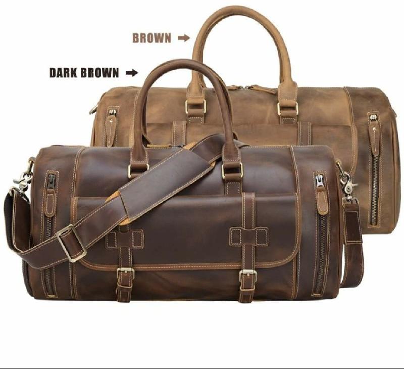 Plain leather travel bags, Feature : Attractive Design, Comfortable, Complete Finishing, Durable