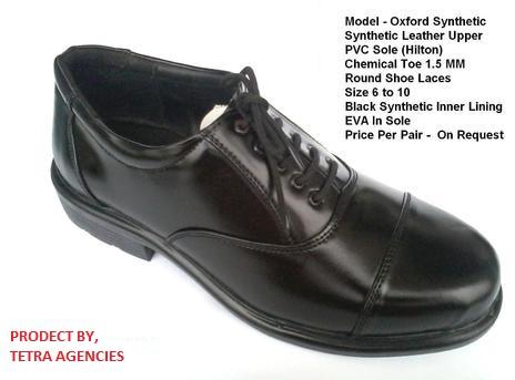 Oxford Synthetic Leather Safety Shoes, Packaging Type : Box