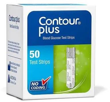 Contour Plus Test Strips, for Clinical, Home Purpose, Hospital, Packaging Size : 25 Strips/Set, 50 Strips/Set