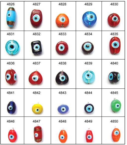 Glossy Glass AE-02 Evil Eye Beads, for Clothing, Jewelry, Packaging Type : Paper Box