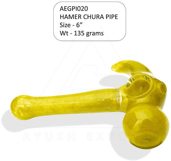 135 Gms Plain Hammer Chura Glass Pipe, Feature : Fine Finishing