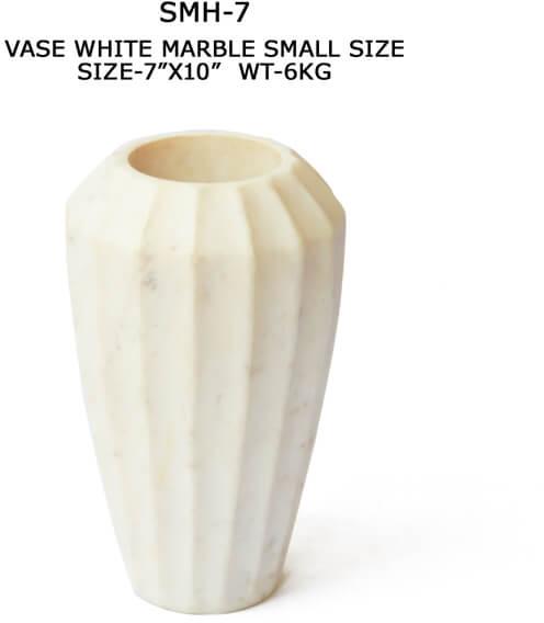 Small Size White Marble Vase, for Decoration, Size : 7x10 Inch