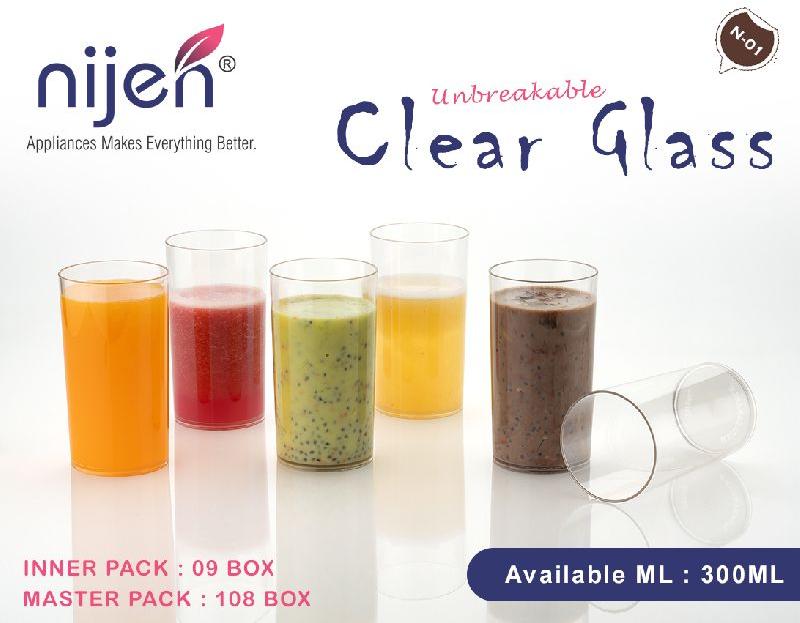 Nijen Plastic Unbreakable Clear Glass, for Drinking Use, Shape : Round