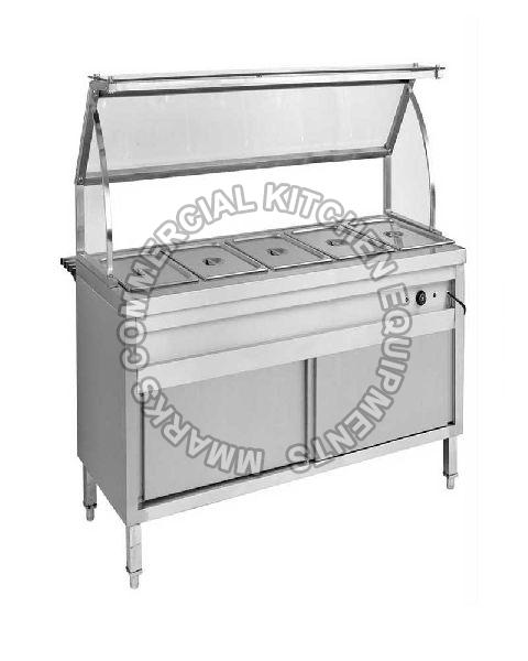 Stainless Steel Polished Bain Marie Counter, For Canteen, Hotel ...